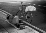 Homeless Man under Overpass, Osaka